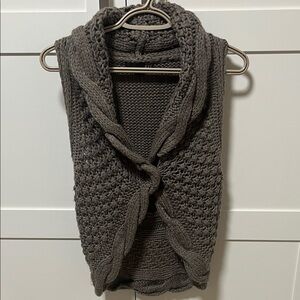 Forever 21 Dark Brown Knit Cardigan Vest